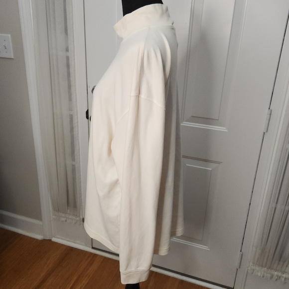 Talbots Off White Long Sleeve Mock Turtleneck Top  Size XL - Picture 3 of 5